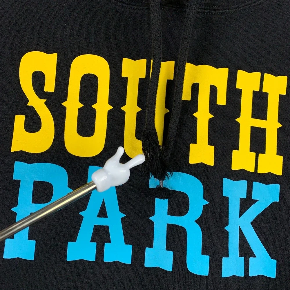 Adidas South Park Hoodie Mens Small Black Graphic Pullover Fleece Characters